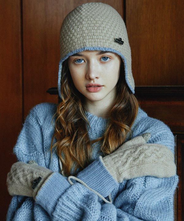 Earflap knit beanie