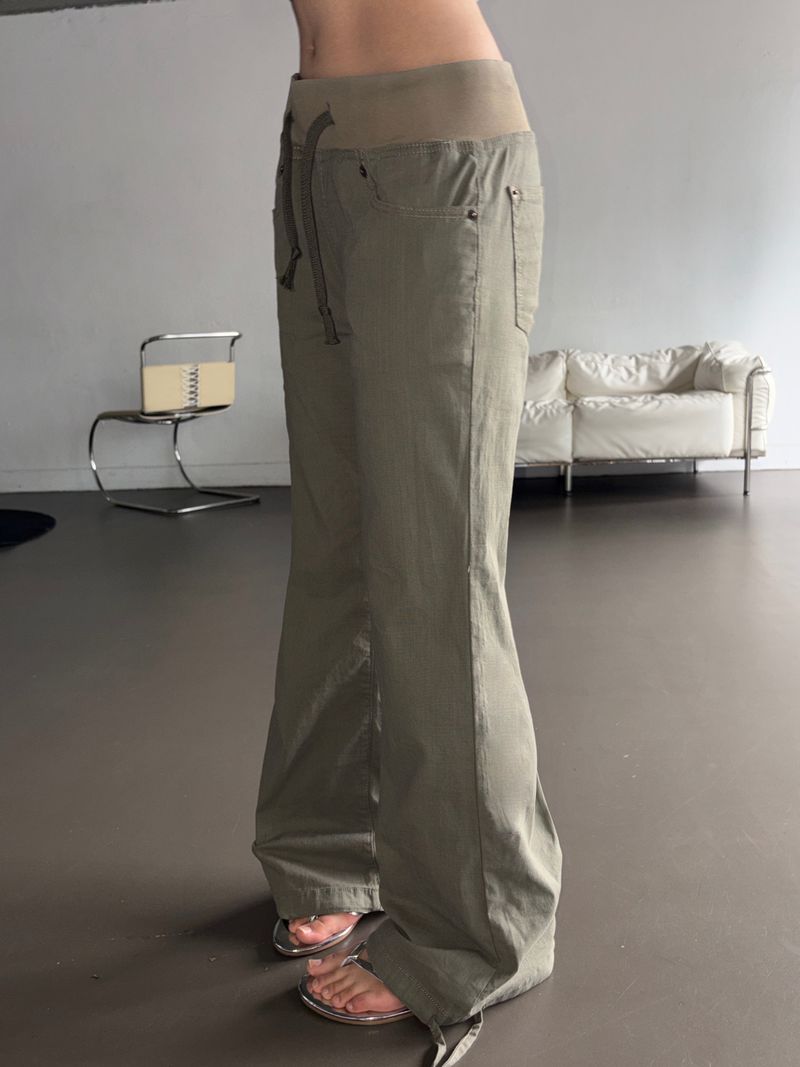 Rizley Elastic Waist Cotton Bootcut Pants 2color