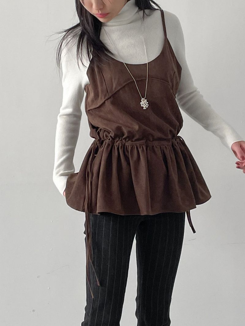 INCHANT ME(インチャントミー)の「Frilled Suede Bustier(Tops)」
