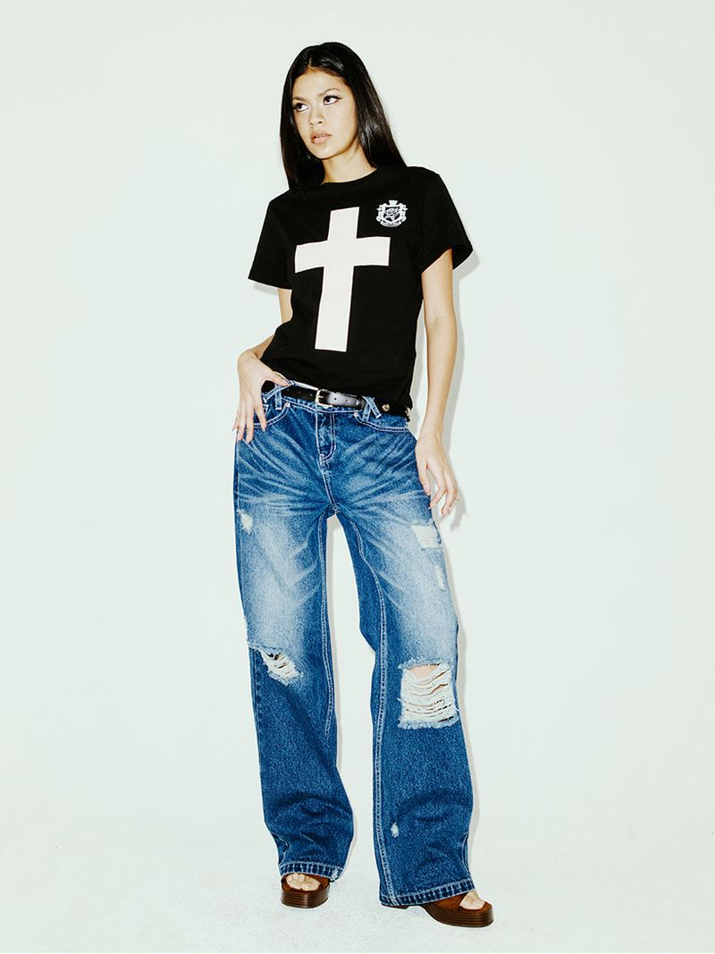NYXX（エヌワイエックスエックス）の「LOW DAMAGE DENIM PANTS BLUE（Pants）」