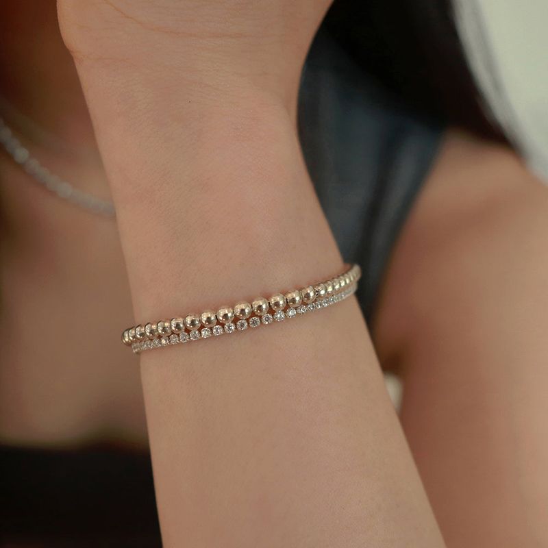 silver tennis bracelet (silver)
