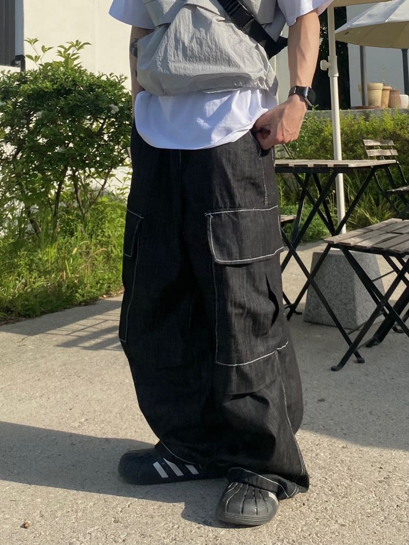 Nonfade stitch cargo balloon pants 2C