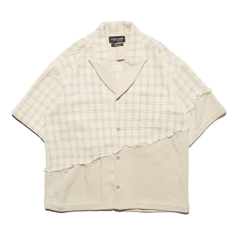 PLATEAU STUDIO（プラテウスタジオ）の「check & lace damanged shirt（Tops）」