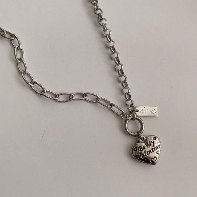 jhi Lettering Heart Two Way Necklace