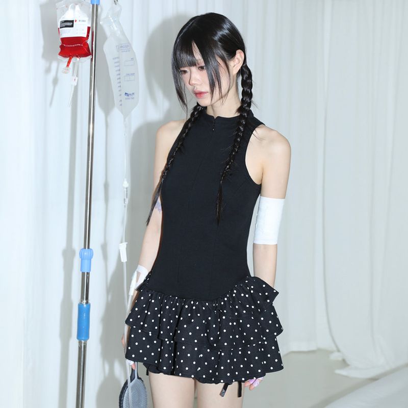 CLUT STUDIO(クラットスタジオ)の「Angel Tiered Dress - DOT BLACK(Dresses)」