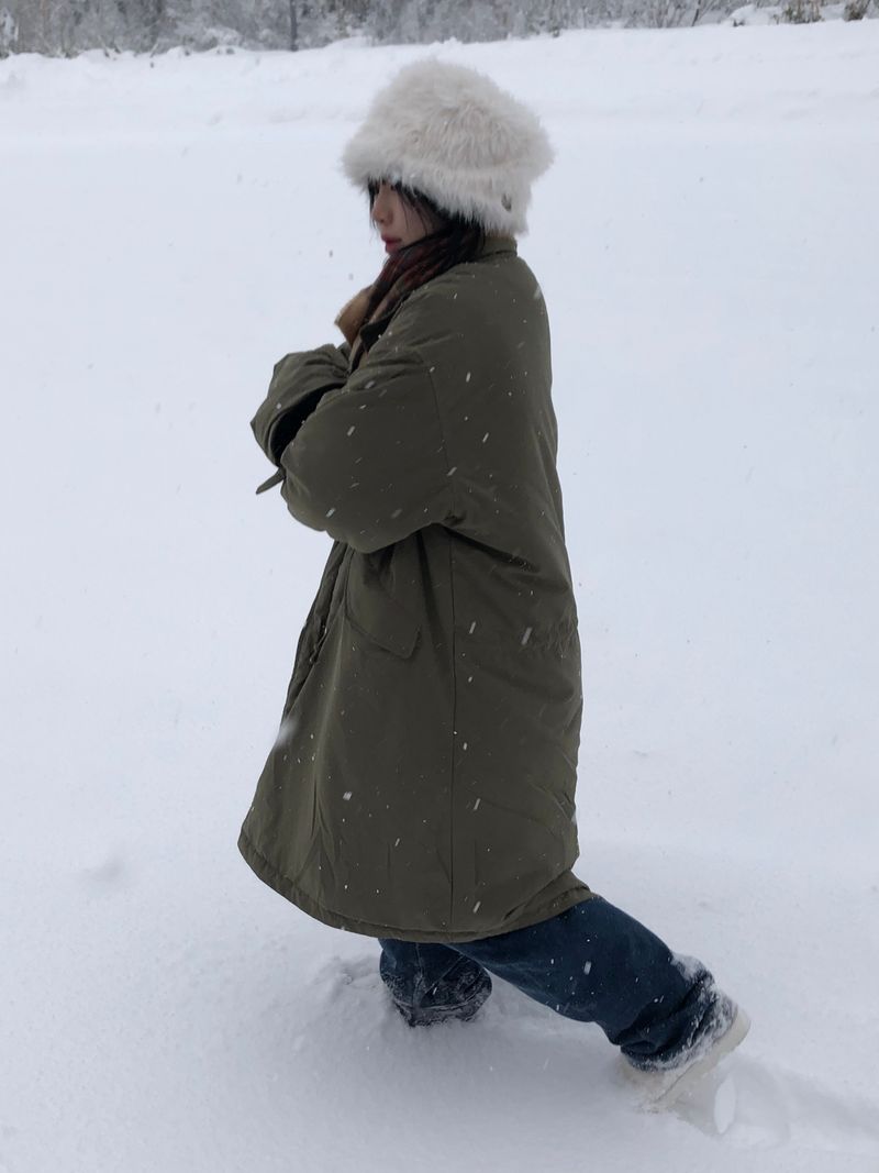 Nieve long fishtail padding parka