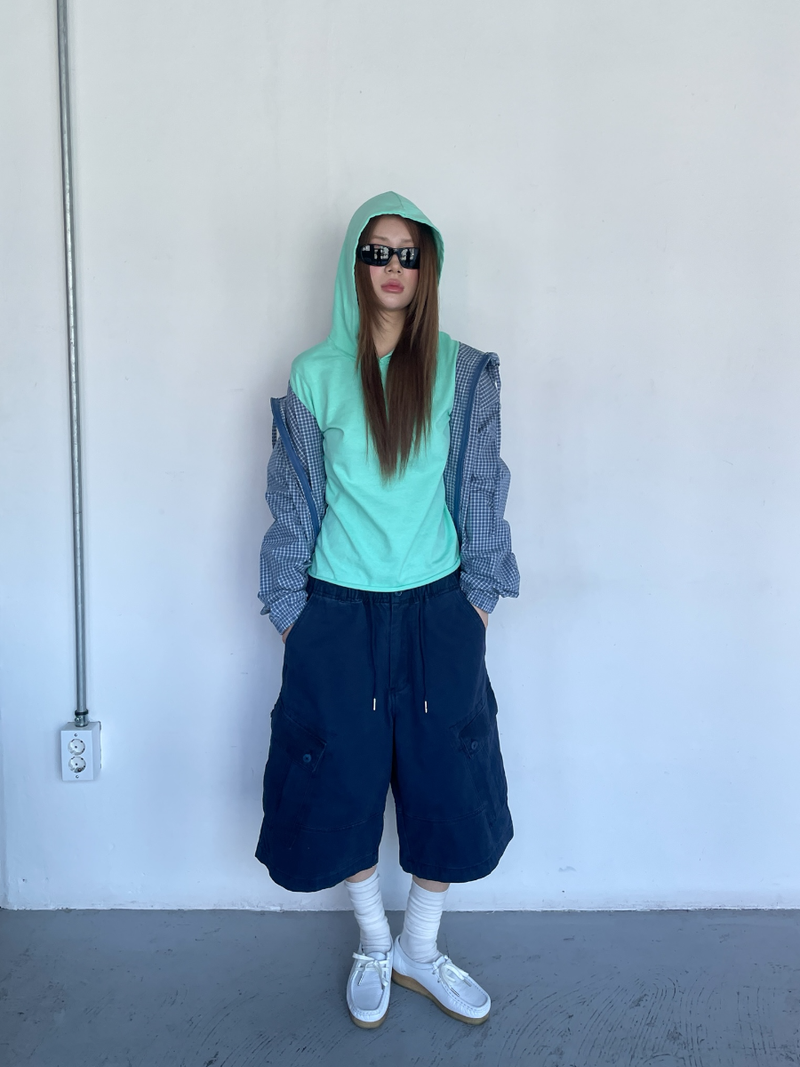 cut out layered hood T