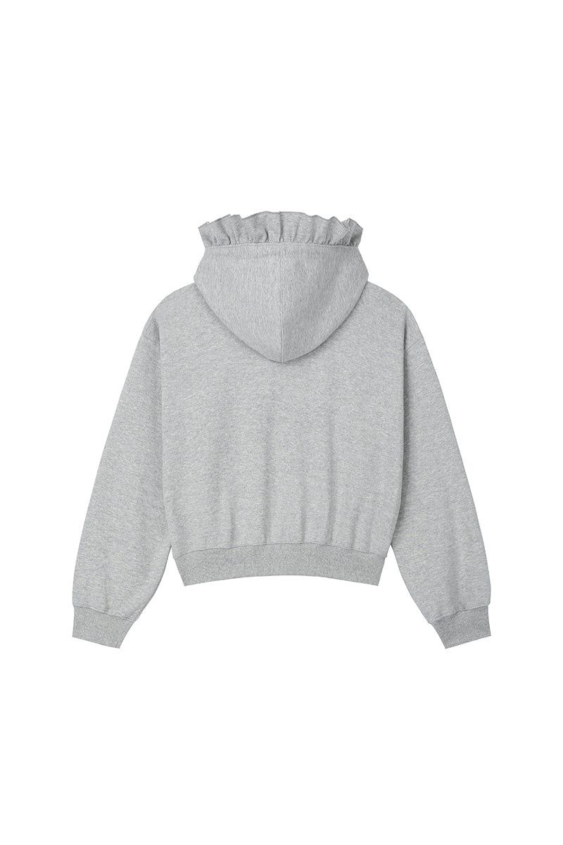 ruffle zip-up hoodie
