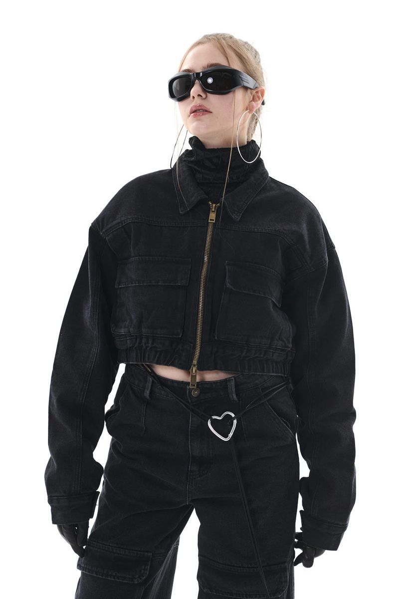 DENIM BOMBER JACKET
