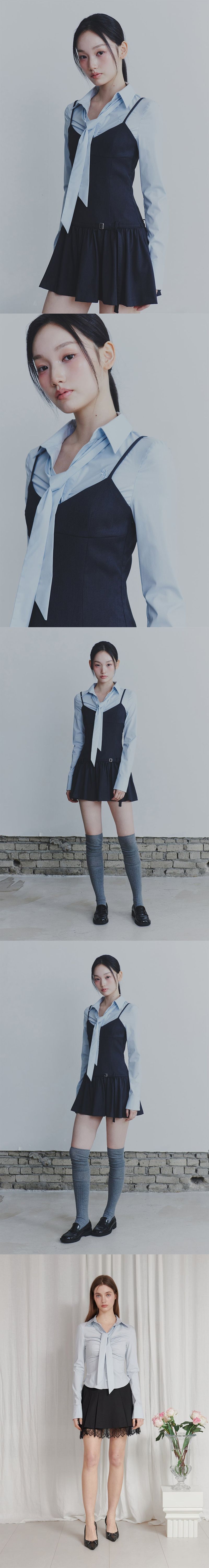 VIVIAN SCARF SHIRT blue