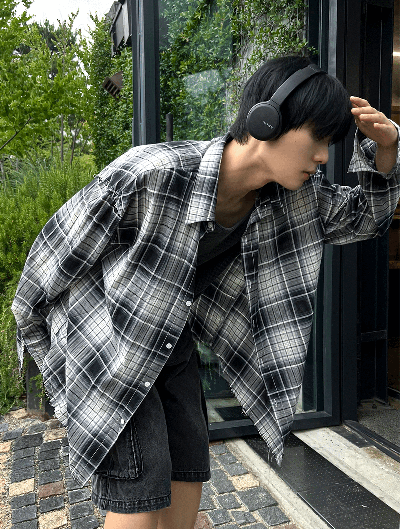 summer check board cutting shirts
