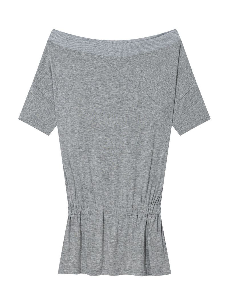 DRAPE BAND OFF-SHOULDER TOP(GREY)