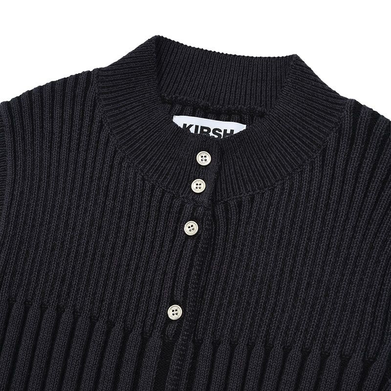 CHERRY CAP SLEEVE KNIT VEST [BLACK]