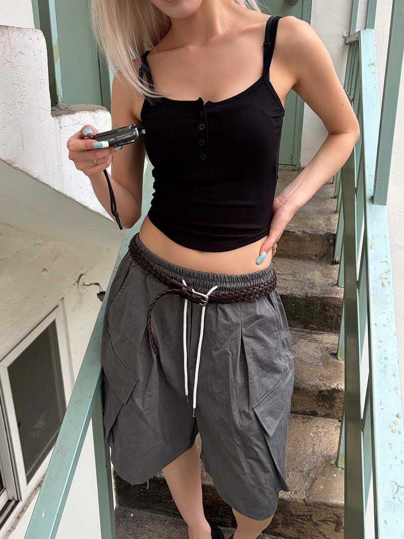 Pigment cargo bermuda pants(3color)