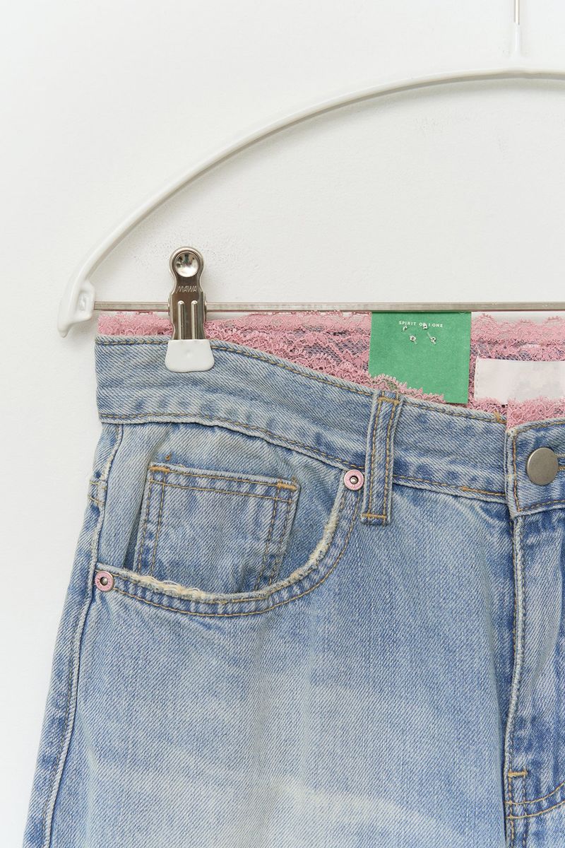 (W) Lace Sagging Denim