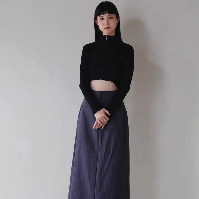 zip cropped knit