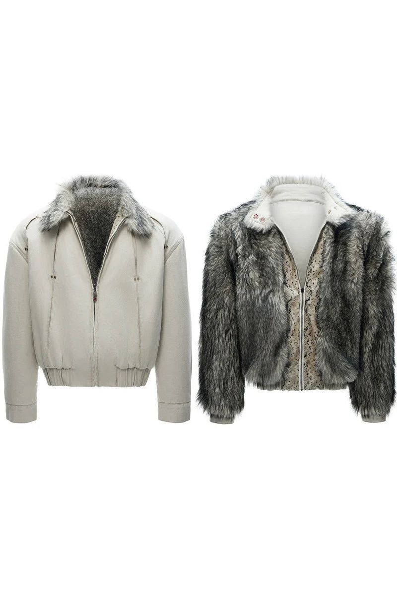 Reversible Fur Heavy Puffer Jacket