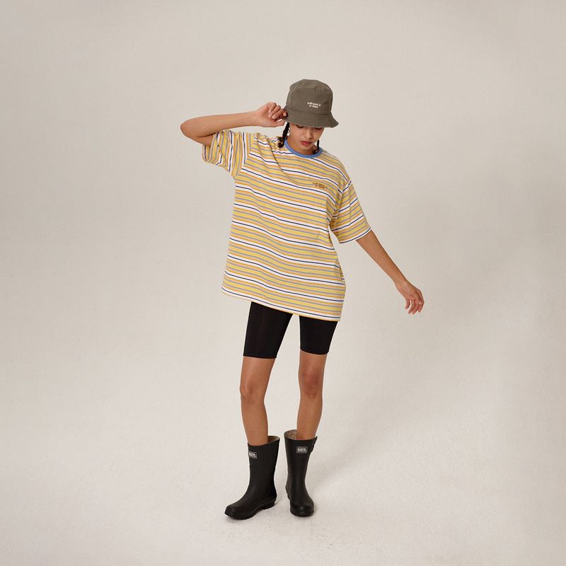 Flatwave in Seoul（フラットウェーブ イン ソウル）の「Dazzy Stripe T-Shirt Yellow（Tops）」