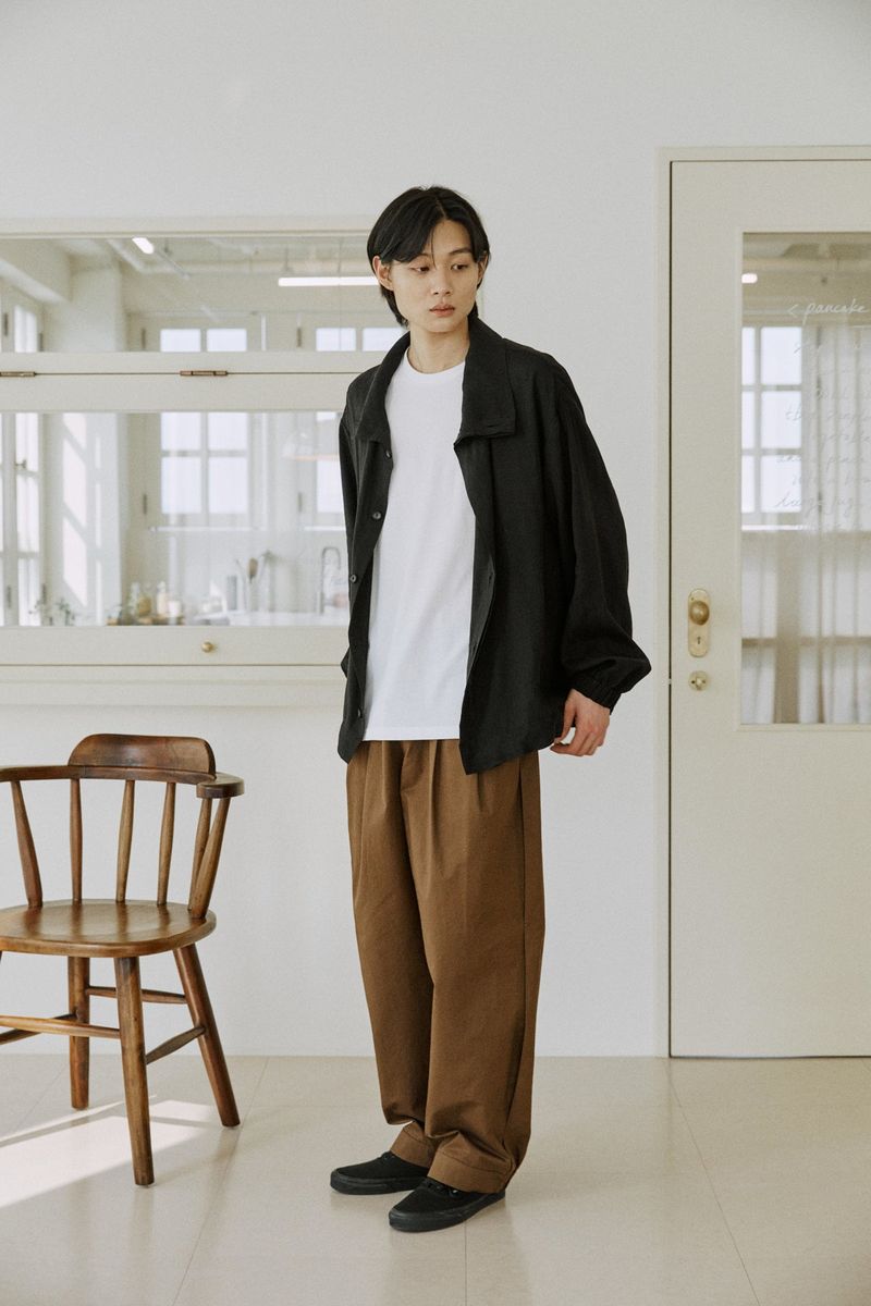 unisex side balloon pants brown