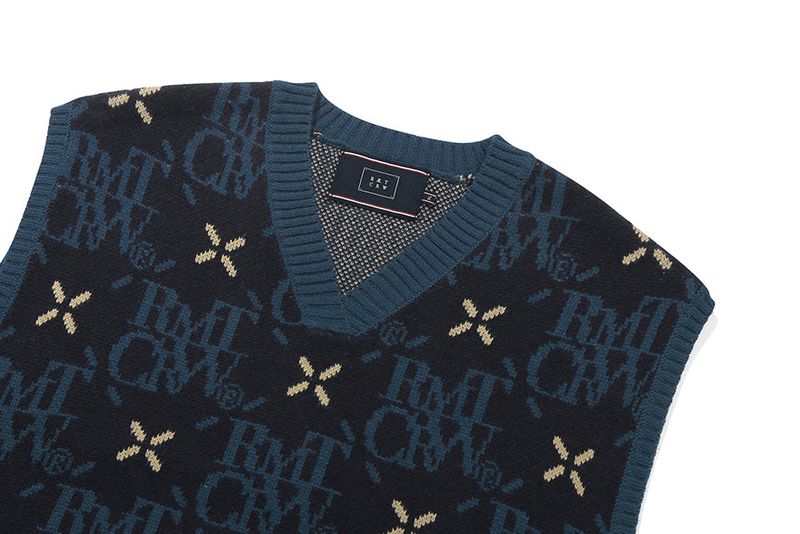 ARGYLE LOGO KNIT VEST_NAVY