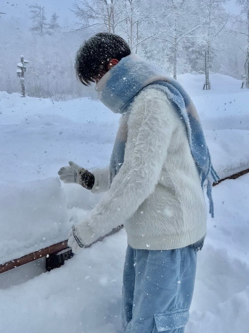 Snowflake long check muffler