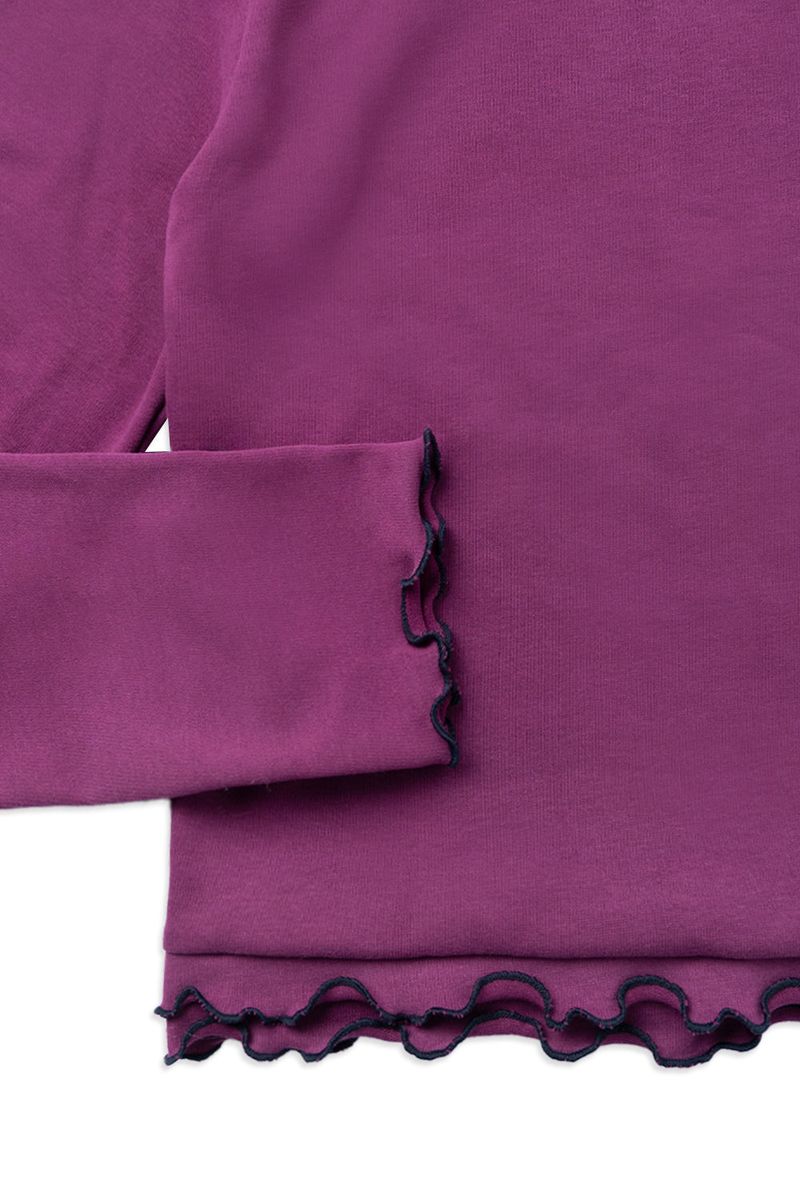 Frill crop t-shirt_purple