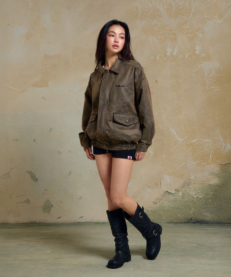 CALLOUT WASHED JACKET / BROWN