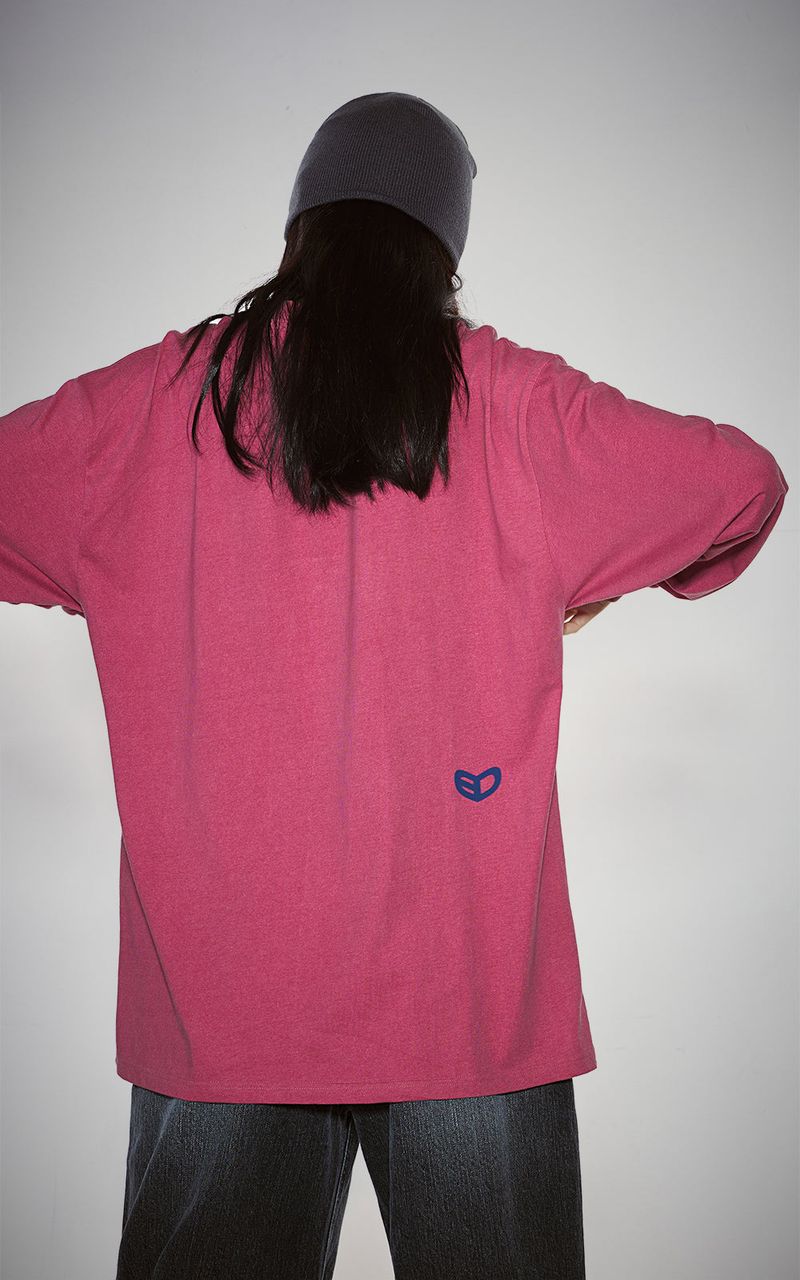 BLUR HEART LONG SLEEVE_VINTAGE RED