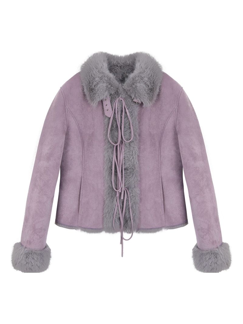 Lavender Mink Strap Mustang Jacket