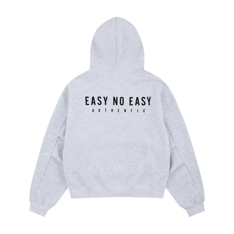Oversized Hard Crop Hoodie - Light Grey