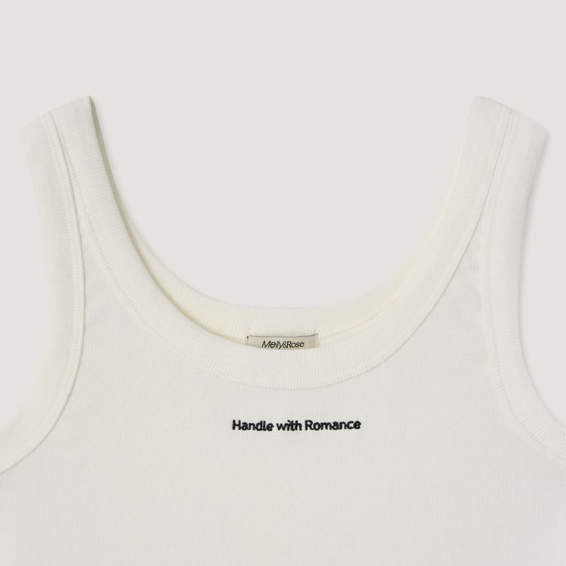Ribbed Jersey Lettering Sleeveless T-shirt