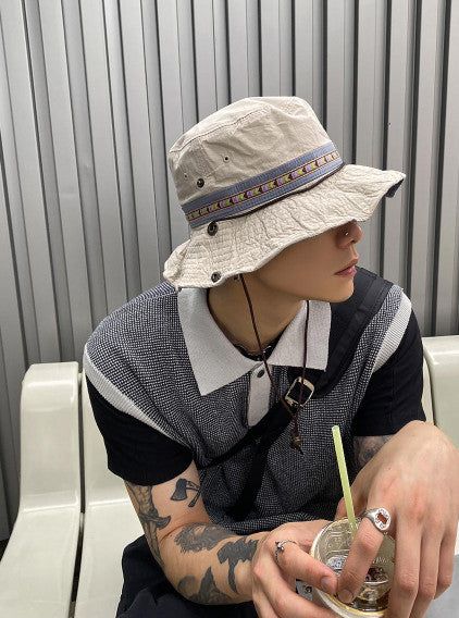 No.9593 triangle safari bucket HAT (5color)