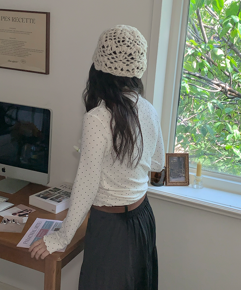 Dot Wave Turtleneck T-Shirt