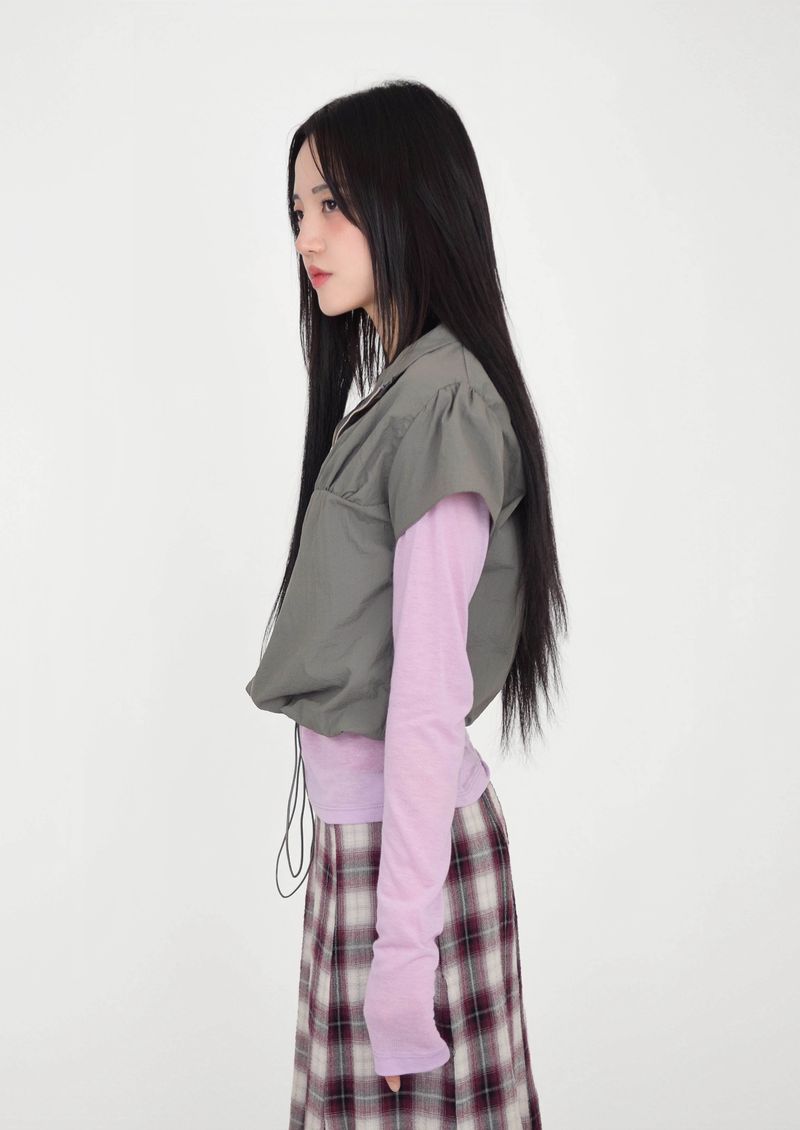 slim puff zip-up