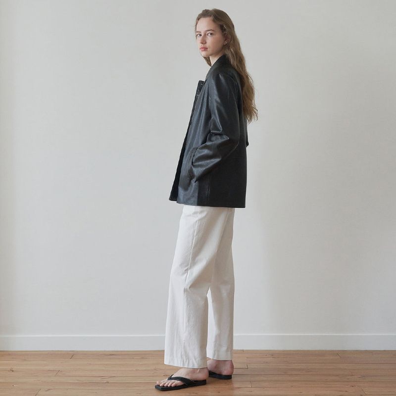 Eco leather button jacket