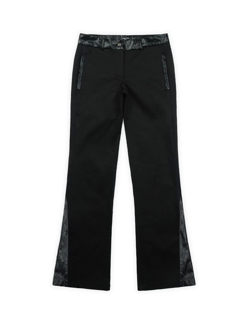 MagoRen SEOUL（マゴレン ソウル）の「Metal Triclipse Leather Mix Bootcut Pants Black（Pants）」