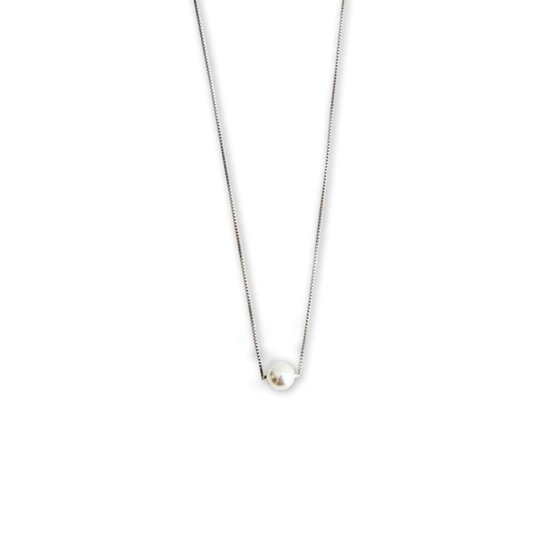 [925 SILVER] Bright Pearl Necklace B