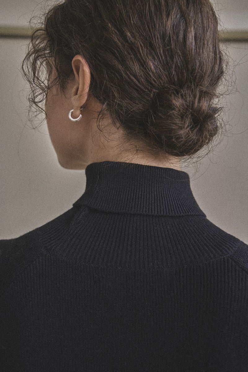 UNBALANCED KNIT DRESS_BLACK