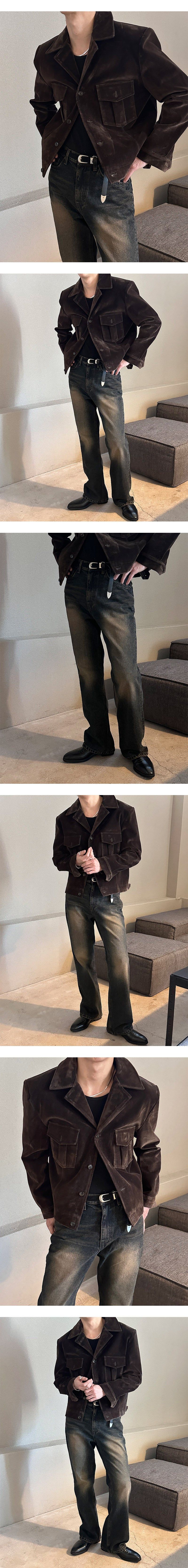 [F/W] Velvet two pocket denim jacket(2color)