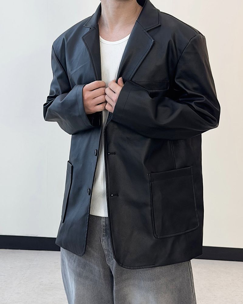 Heritage Leather Blazer Jacket