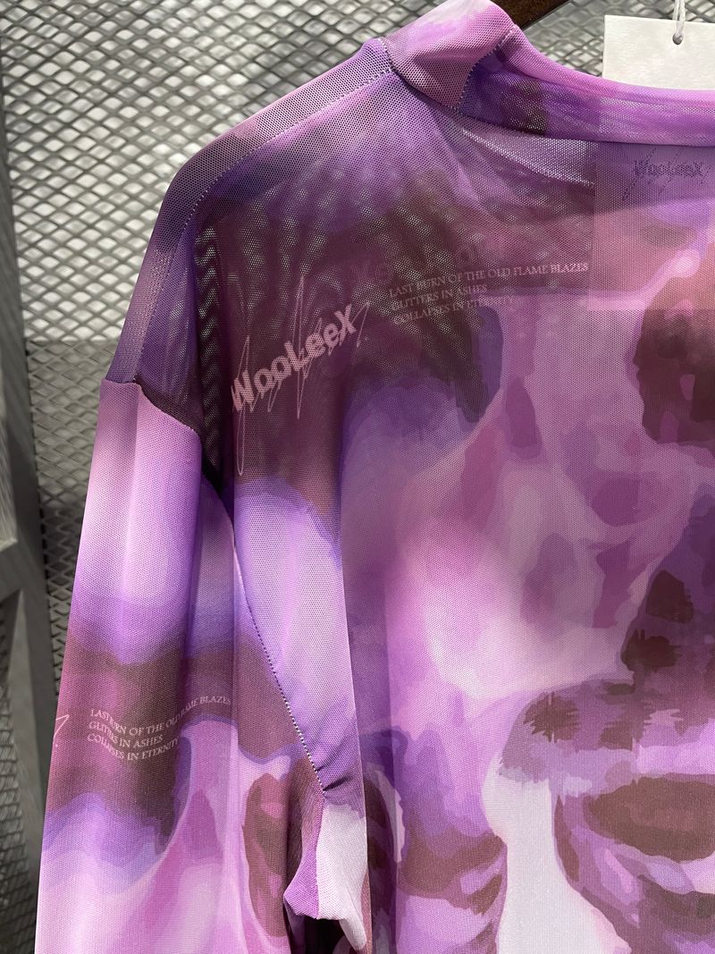 Portrait Printed Turtleneck Top