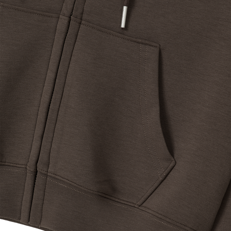 AirSoft Essential Crop Hood Zip-up - BROWN