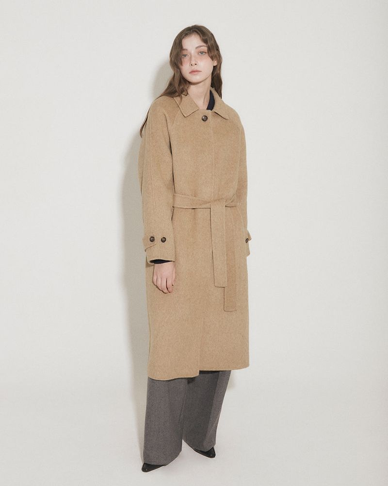 WOOL BALMACAAN COAT [BROWN]