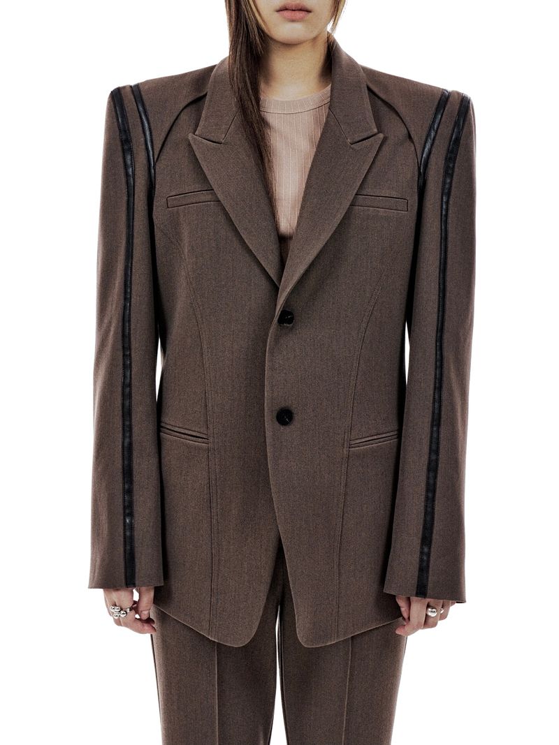 LEATHER LINE TAILORED JACKET