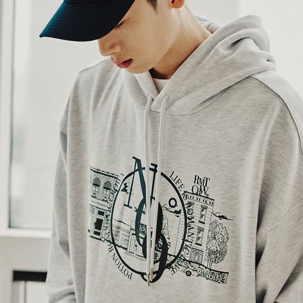 ROMANTIC CROWN(ロマンティッククラウン)の「ROMANTIC STREET NO9 HOODIE_LIGHT GREY(Tops)」