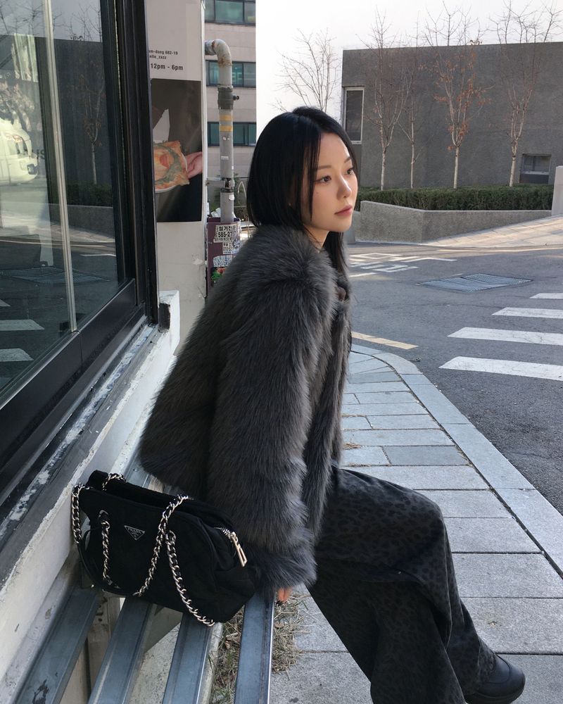 Dark fur jacket
