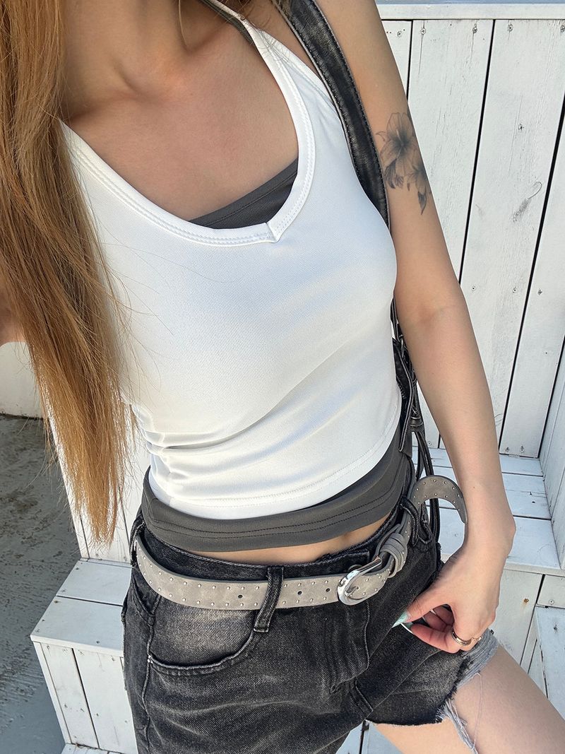 MUZESEOUL(ミューズソウル)の「Layered sleeveless t-shirts(Tops)」