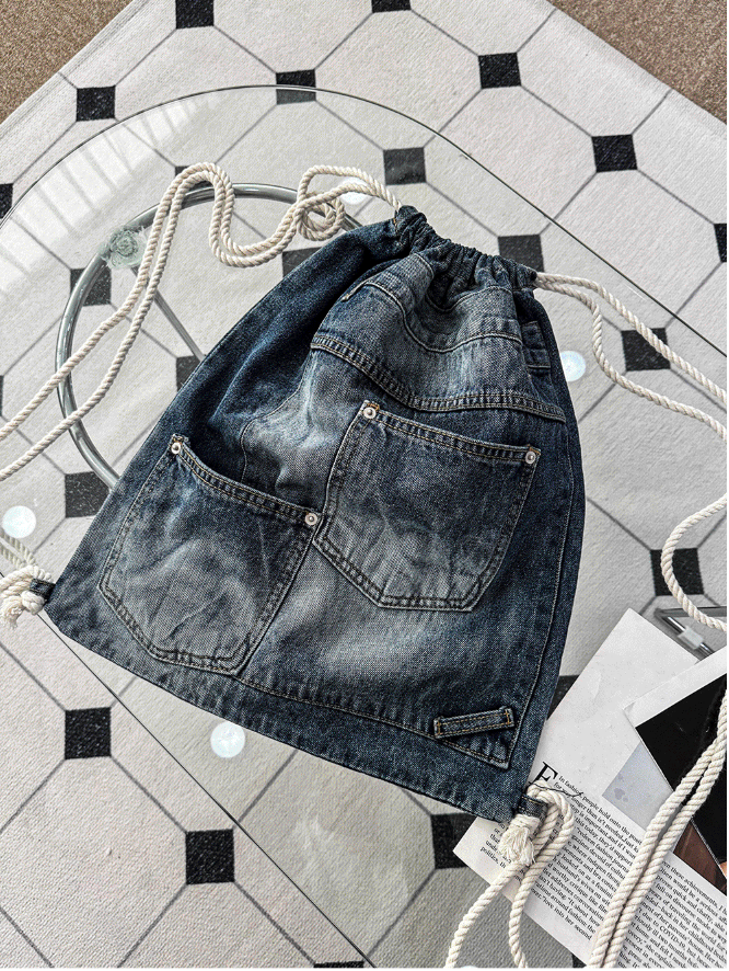 Lip Denim Pants Bag