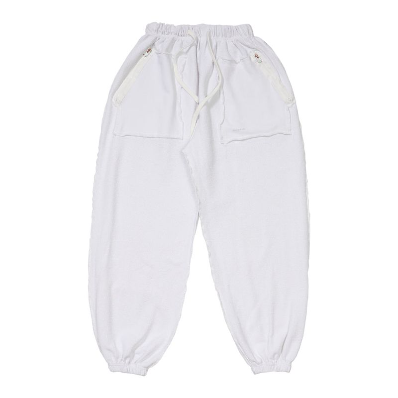 INSIDEOUT BIO-WASHED WIDE JOGGER PANTS WHITE / BLACK