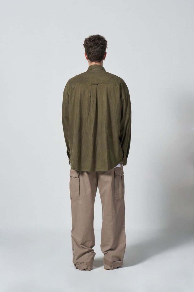 VINTAGE SUEDE SHIRT JACKET - KHAKI